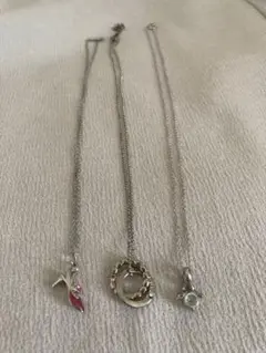アクセ⑤シルバー系ネックレス　3点セット