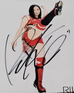 川畑梨瑚 直筆 サイン ポートレート 女子プロレス