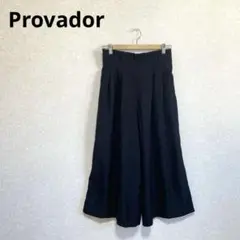 Provador タックワイドパンツ ガウチョパンツ 後ウエストゴム ブラックM