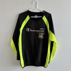 【値下げ】Champion 子ども長袖ピステスポーツ160 黒/蛍光イエロー