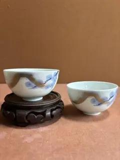 明治末～大正期　幻の窯元　源六窯　　　色絵扇松鶴文小皿　10枚　直径11.6㎝ 明治末～大正期 幻の窯元 源六窯 色絵扇松鶴文小皿 8枚 直径11.6