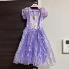 パープル フリル付きドレス