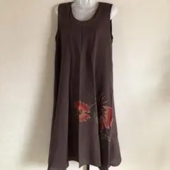 お値下げ☻Aラインビッグフラワープリントワンピース◎エスニックアジア◎マライカ