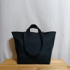ハンドメイド【2wayトートバッグ】11号帆布／ブラック／黒／ビッグトートバッグ