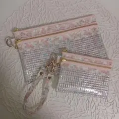 ハンドメイド　リバティ　Wファスナーポーチセット