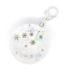No.52　雪　丸型　シェイカーキーホルダー