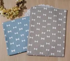 生地　リボン柄　ハギレ　2枚セット
