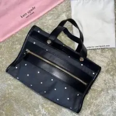 【美品】ケイトスペード トートバック レザー ドット柄 バイカラー 手提げ