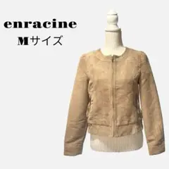 enracine アンラシーネ ノーカラー フェイクスエード ジャケット M