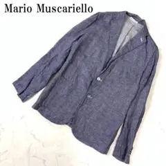 LA7276 マリオムスカリエッロ 麻100％ テーラードジャケット ブルー44