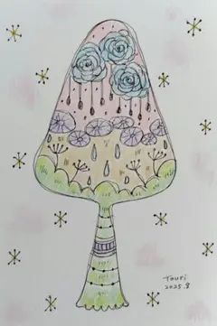 Tree１／ ポストカードサイズ 手描き 原画 オリジナル