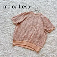 【marca fresa】半袖サマー編みニット カットソー　シアー　L大きめ