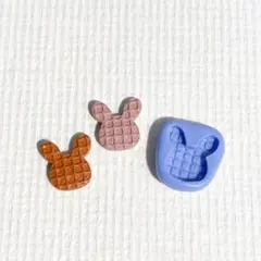 482 うさぎワッフル型 スイーツ ウサギ 樹脂粘土 ミニチュア モールド