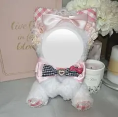 ハンドメイド　ぬい服　着ぐるみ　16cm用　おすわりぬい服　にじぬい　ピンク