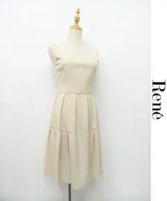 A198/美品 Rene ノースリーブワンピース ドレス ストレッチ 34