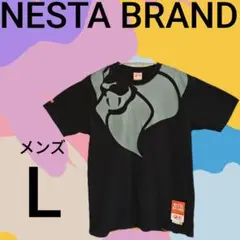 【NESTA BRAND】(L) ロゴTシャツ バックプリント半袖 黒