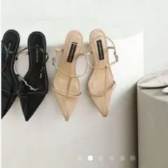 シールームリンsearoomlynn Slim ポインテッドサンダル　ベージュM