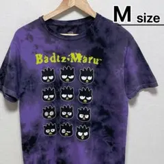 バッドばつ丸　Tシャツ　M　タイダイ柄　総柄　パープル　紫　サンリオ　USA古着