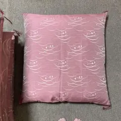 波模様 ピンク座布団 6枚セット