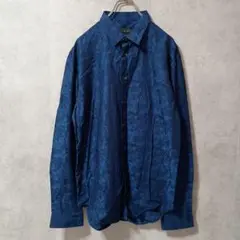 ザラ/ZARA　MAN/長袖シャツ/XL/迷彩/カモフラ/スリムフィット/ブルー