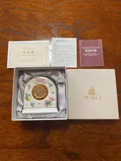 WAKOクロック　花柄置時計　陶器製