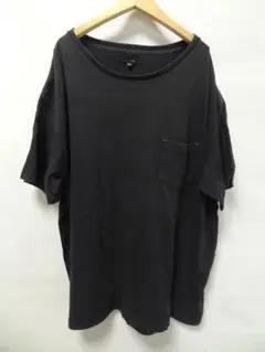 チャオパニック メンズ オーバーサイズポケット付きブラック Tシャツ L