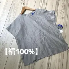 【未使用品】タグ付　半袖シャツ シルク100% ブラウス プルオーバー 上品