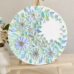 「芽吹きの三日月」　20㎝　テクスチャーアート　三日月リース　グリーンインテリア