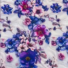 ❣️【限定】鮮やかなお花柄立体感　綿100%シーチング生地110x100cm