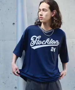 新品　WEGO アクセ付きラインリブメッシュプルオーバー　 L