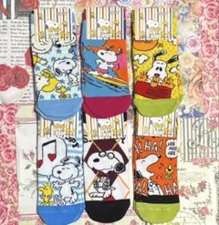 スヌーピー のびのび ソックス 6足セット ①