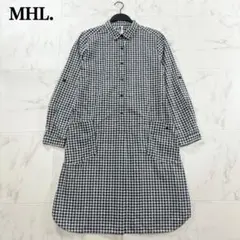 MHL. マーガレットハウエル ギンガムチェックシャツワンピース 長袖 日本製
