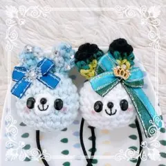 あみぐるみ♡キッズヘアゴム♡童話♡雪の女王モチーフうさちゃん