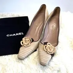 【希少】CHANEL シャネル フラワー 花 スエード パンプス