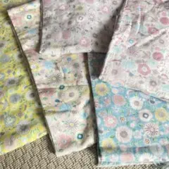 レア☆ミヤコカワグチ パステル調フラワーと小鳥柄 Wガーゼ 50cm×5枚set