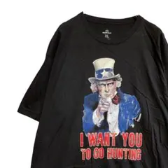 BFQX アメリカ Tシャツ 古着 黒 アイリッシュアメリカン アンクルサム