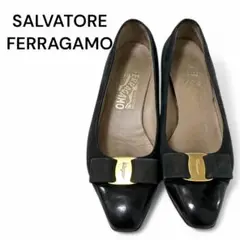 FERRAGAMO フェラガモ　パンプス　ヴァラ　23.5cm相当　黒　イタリア