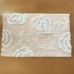 インド綿　バラ模様の室内用玄関マット