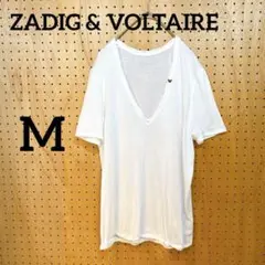 ZADIG & VOLTAIRE VネックTシャツ 白 M ビジュー バタフライ