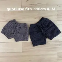 quotiusefith ブラウン系チェック 半ズボン　ハーフパンツ