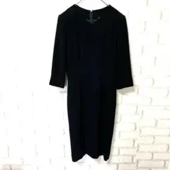 レディース　長袖　ワンピース　黒　礼服　喪服　冠婚葬祭　日本製　7AR