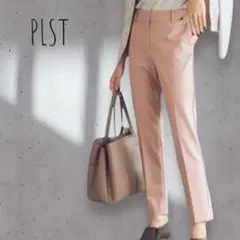 42【PLST】ブラッシュドバックスティックパンツ 美脚 吸湿発熱 きれいめ