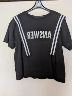 Monile ブラック Tシャツ ストライプデザイン