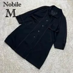 Nobile 薄手コート　スプリングコート　ブラック　ゆったり　七分袖　M