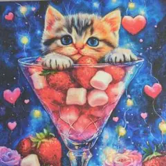 ②未使用　可愛い猫ちゃんパネル生地3枚です。