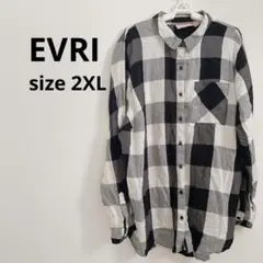EVRI 【2XL】チェック柄 長袖シャツ 2X