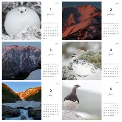 卓上カレンダー “神々の山” ハガキサイズ