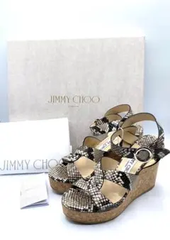 【新品・未使用品】◆JIMMY CHOO◆ サンダル ウエッジ パイソン36.5