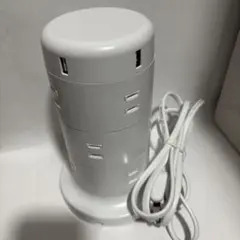 ELECOM コンセントタップ　12ロタワー USBタップ ホワイト　2.0m