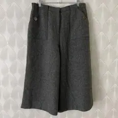 ワイドパンツ（XL相当）グレー　裏地　やや丈短め　a2217